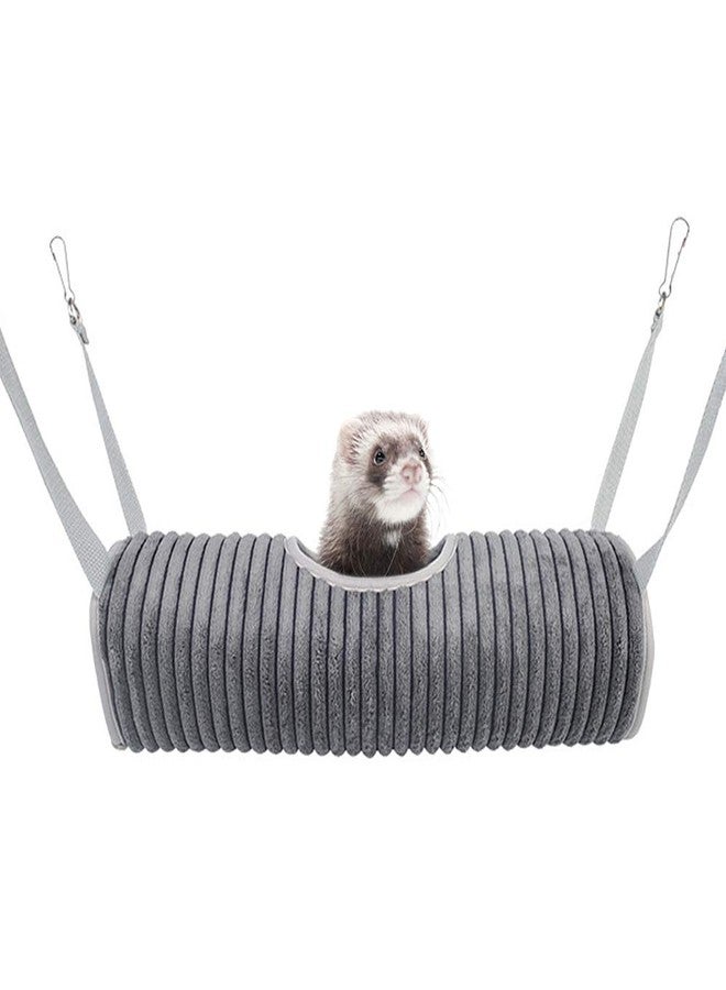 WOLEDOE Ferret Tunnel Hanging Hammock Bed, Small Animal Rats Squirrel Toy - Grey - Image 1